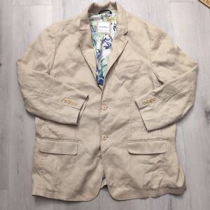 Tommy Bahama Linen Blnd Unstructured SportCoat Blazer Mens XL Beige Suit Jacket